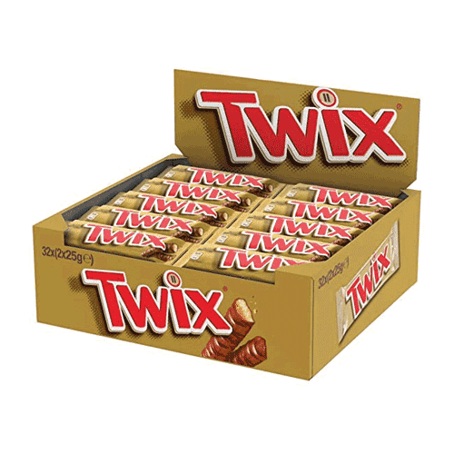 Twix chocolate bar, box of 32 bars, 590021