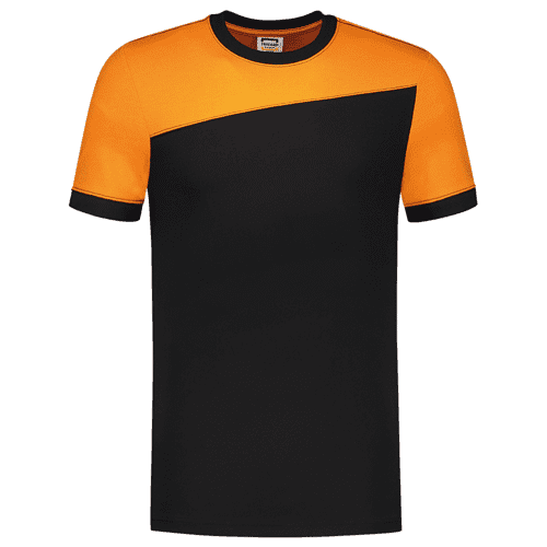 Black and store orange shirt