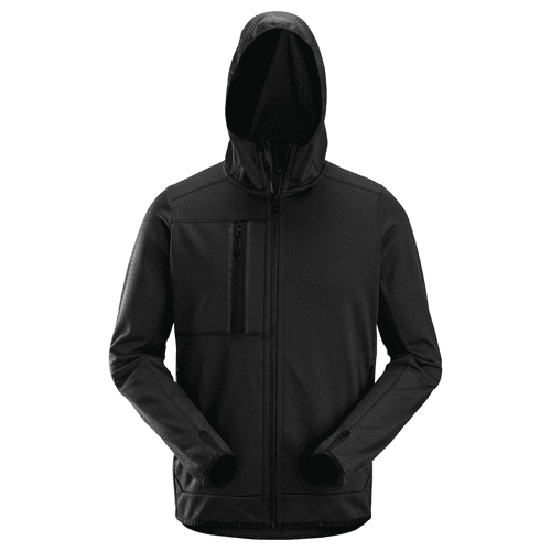Snickers AllroundWork fleece hoodie with zip - black