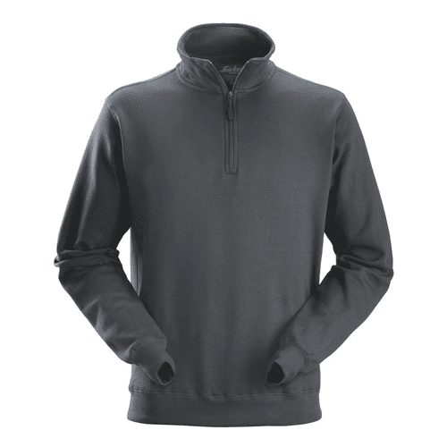 Snickers sweatshirt 2818 with short zip - steel grey