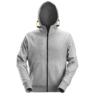 Snickers Logo hoodie with zip - grey melange
