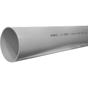 PVC pipe SN 4, short length 1 metres, grey