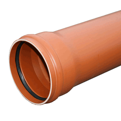 Walraven PVC pipe SN8 + socket, length 5m - brown