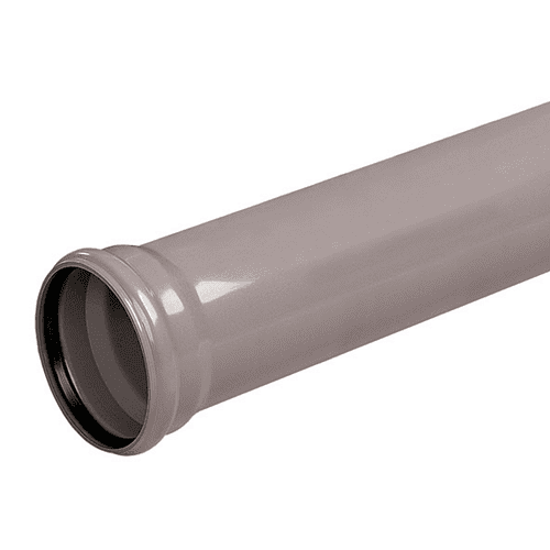 PVC pipe and socket SN 4, length 5 metres, grey