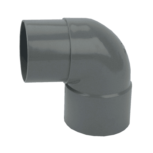 Pipelife Rainwater bend 87.5° reduced spigot, solvent, grey / white