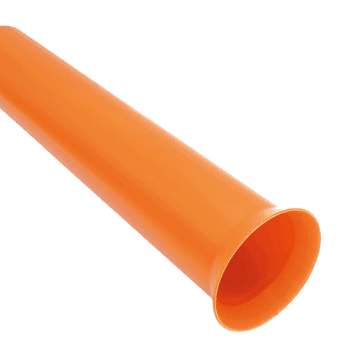 PVC end pipe with flange "click"