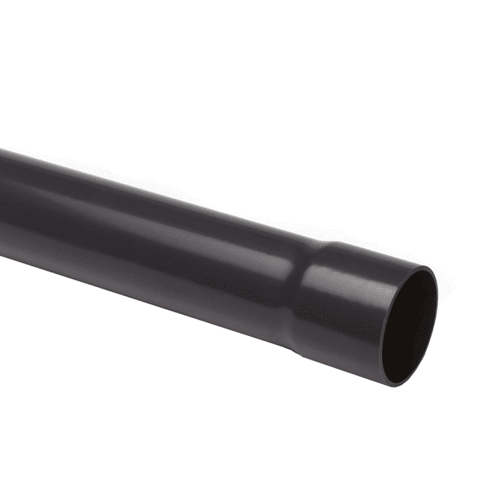 PVC pressure pipe with socket, grey, PN 10/PN 16, L = 5 m