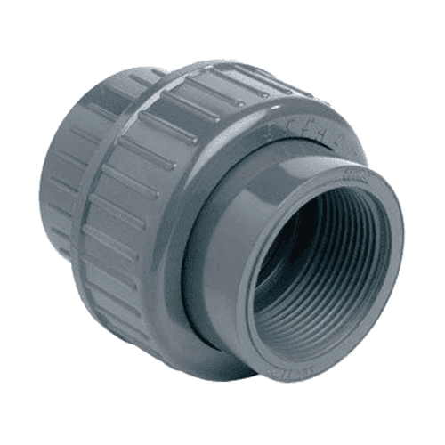 PVC pressure pipe 3-piece coupling, 2x female thread