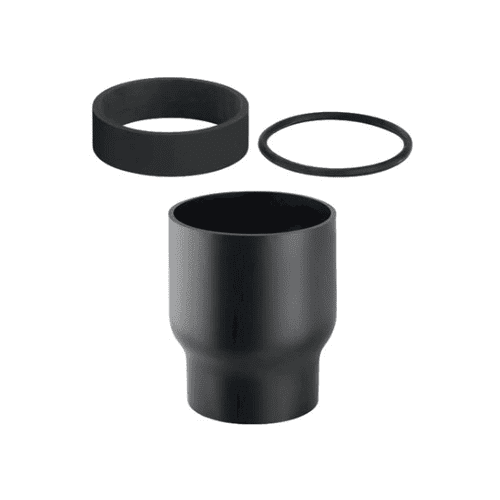Geberit adaptor with contraction sleeve and rubber seal