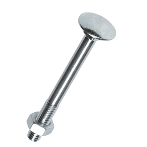 Coach bolt with nut, galvanised