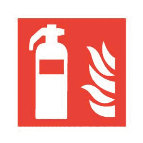 Sticker extinguisher/flame pictogram