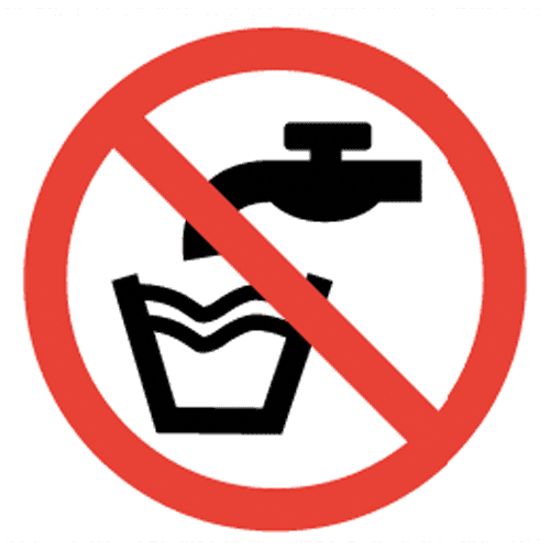 'No drinking water' pictogram