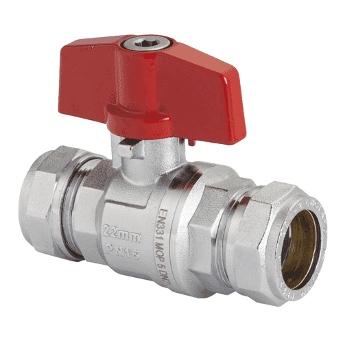 Apollo PB300T brass ball valve with butterfly handle