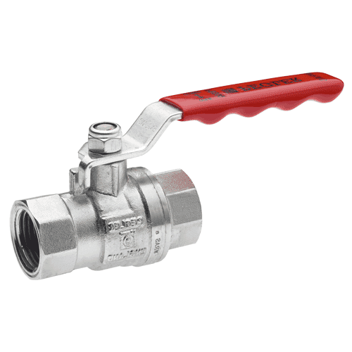 Apollo PB500PT brass ball valve with lever - red