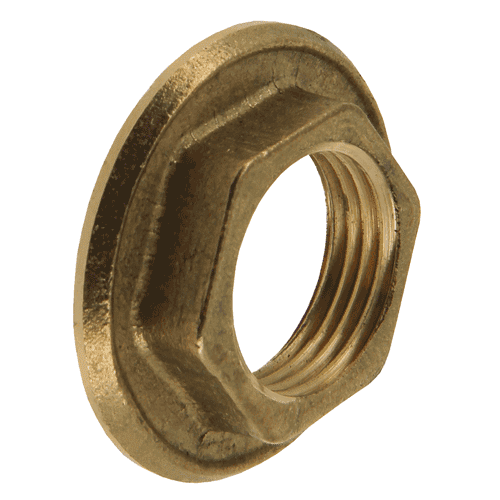 Connection nut with collar brass, f.thr.