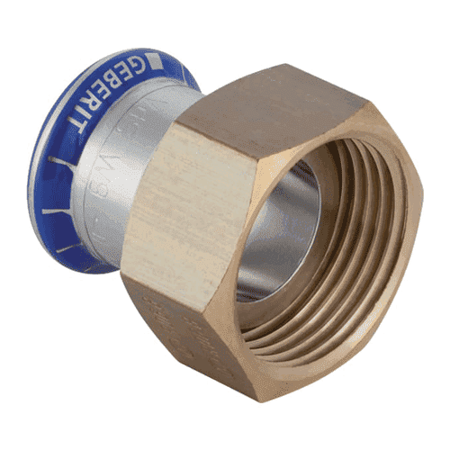 Mapress stainless steel 316, 2-part flat coupling with brass gland