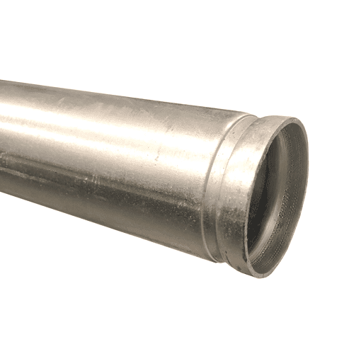 Flame pipe, hot-dip galvanised, grooved on both sides