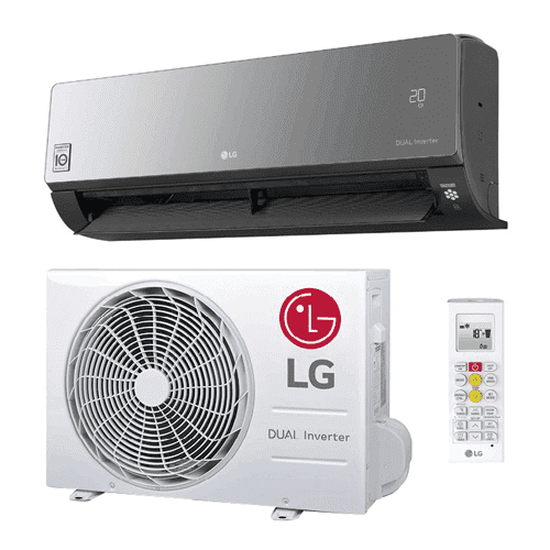 LG air conditioner unit Artcool Gallery Mirror Black outdoor unit + indoor unit