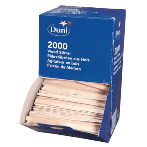 Wooden tea &amp; coffee stirrers, box of 2000 pieces