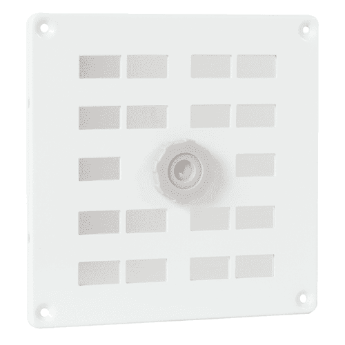 Aluminium sliding grille with mesh and rotating control knob