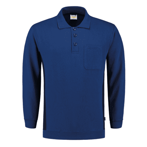 Tricorp polo shirt Bicolor with chest pocket - royal blue/navy