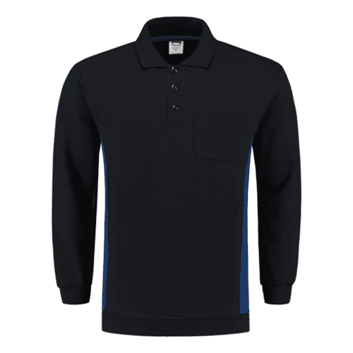 Tricorp polo sweatshirt Bicolor with chest pocket - navy/royalblue