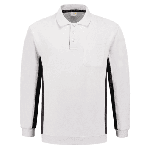 Tricorp polosweater Bicolor met borstzak - white/dark grey