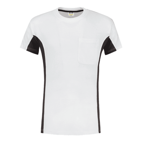 Tricorp T-shirt Bicolor met borstzak - white/dark grey