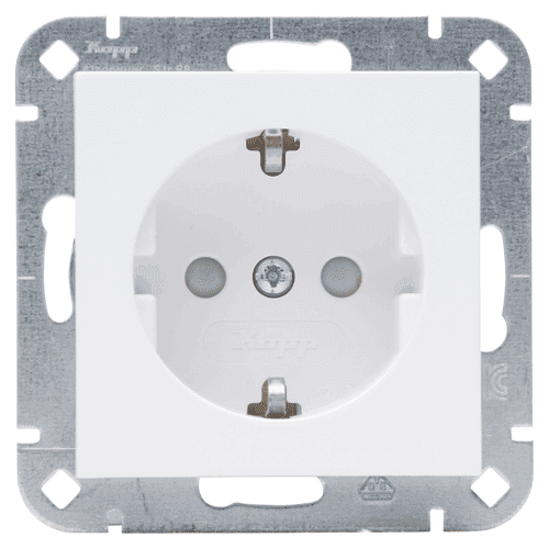 KOPP HK07 wandcontactdoos met randaarde en shutter, enkelvoudig